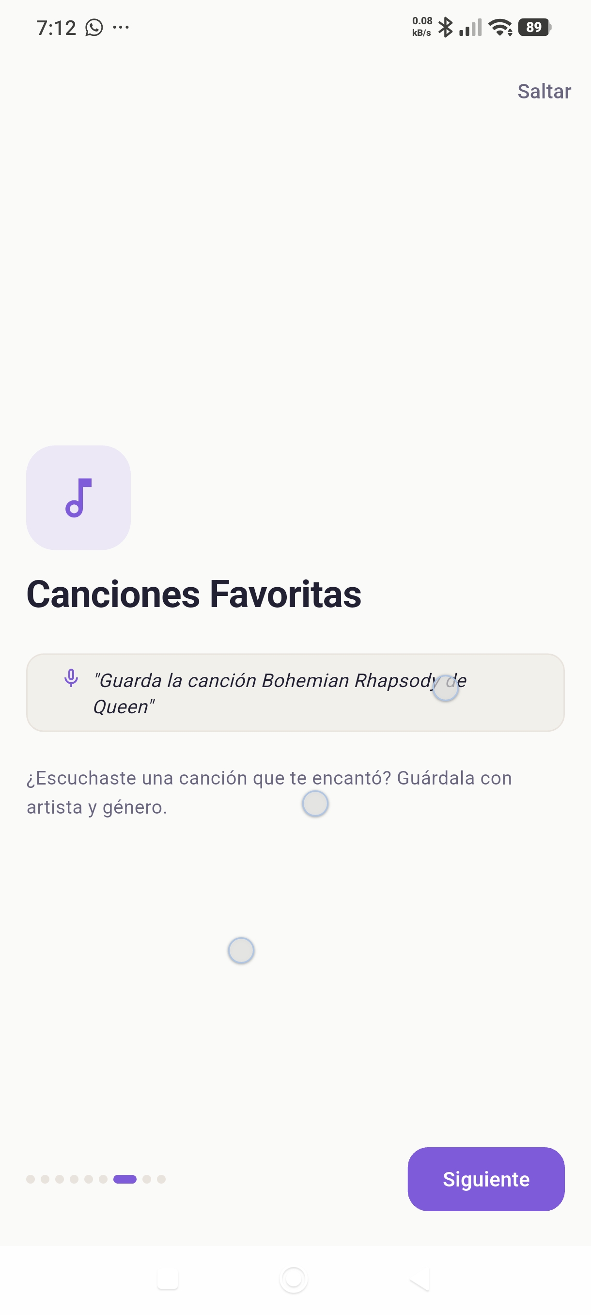 Pantalla de Canciones en Lunian Assistant